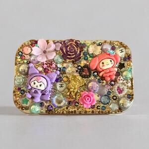 Handmade Tin Pill Box Melody Kuromi Kawaii Decoden Junk Case Style Trinkets